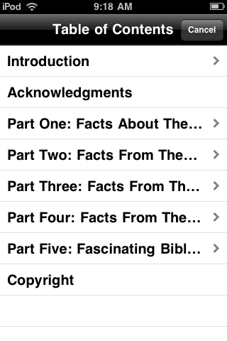 Encyclopedia of Bible Facts, Table of Contents