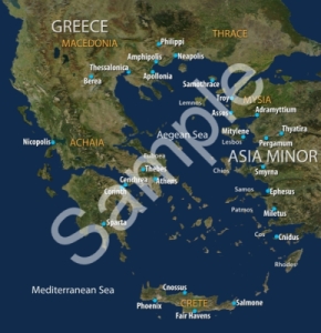 Map of Aegean Sea